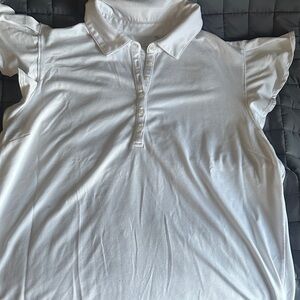 Walter Hagen White Button-Front Polo Top